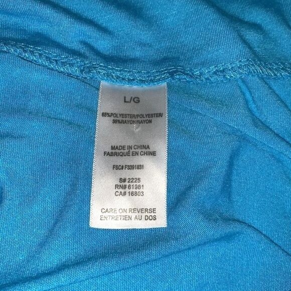 Womens Sleeveless Blue Beaded Neckline Tank Top Size L/G Polyester & Nylon Blend - Picture 2 of 8